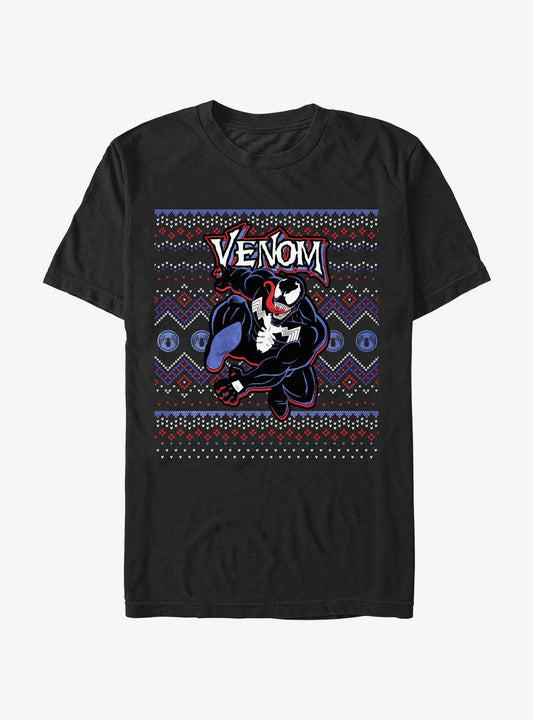 Marvel Venom Venomous Ugly Christmas T-shirt | Trendy Graphic Tee | Casual Unisex T-shirt