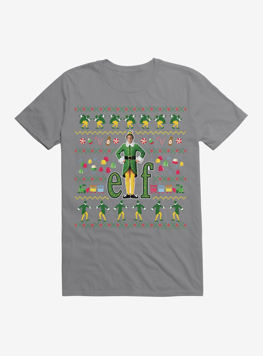 Elf Movie Ugly Christmas Pattern T-shirt | Trendy Graphic Tee | Casual Unisex T-shirt