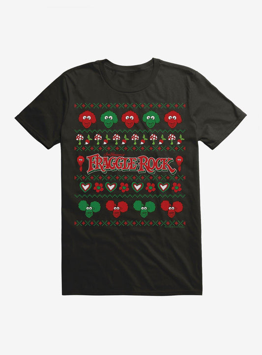 Jim Henson's Fraggle Rock Ugly Christmas Sweater Pattern T-shirt | Trendy Graphic Tee | Casual Unisex T-shirt