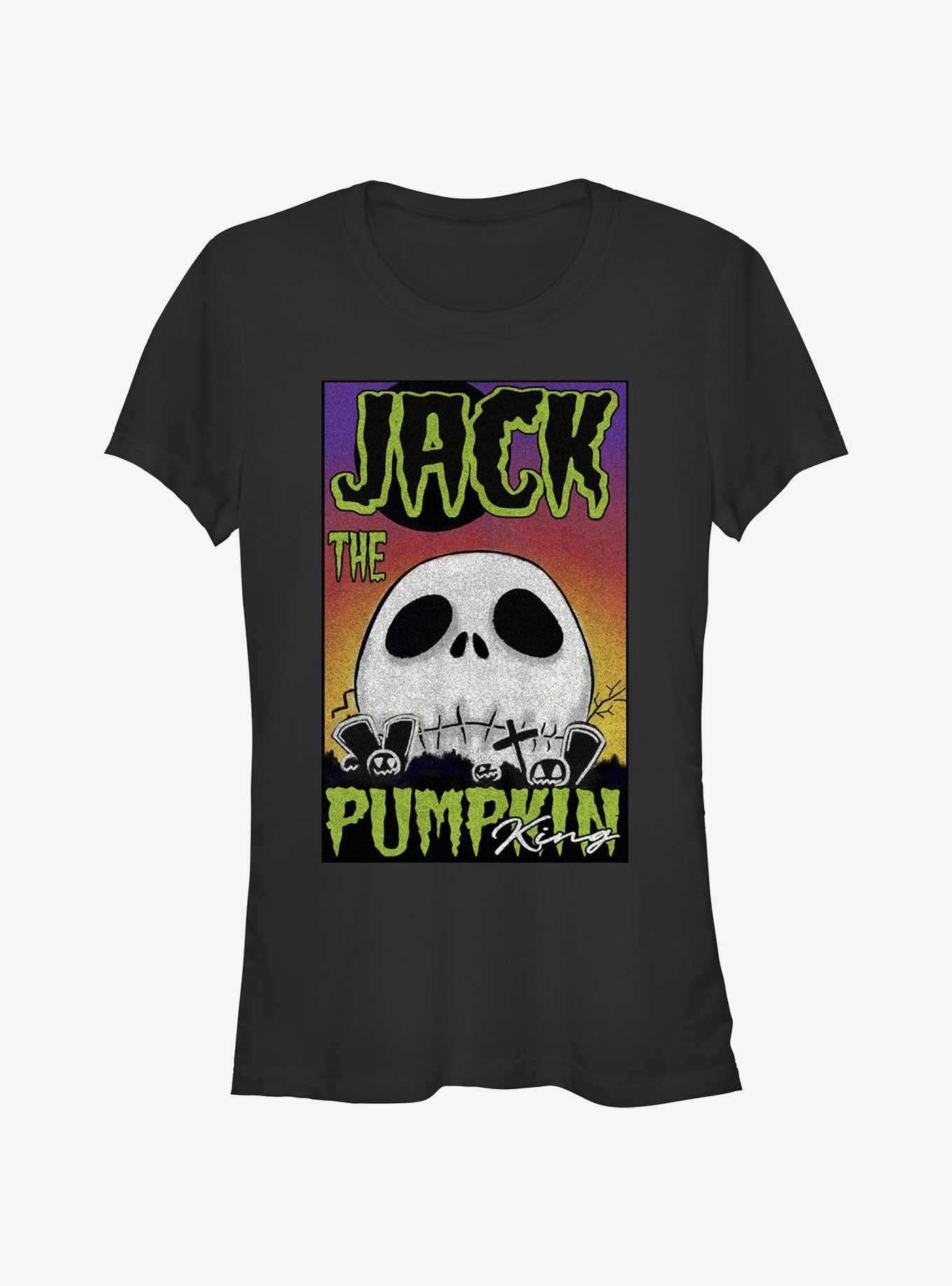 Disney The Nightmare Before Christmas Jack The Pumpkin King Skull Poster Girls T-Shirt