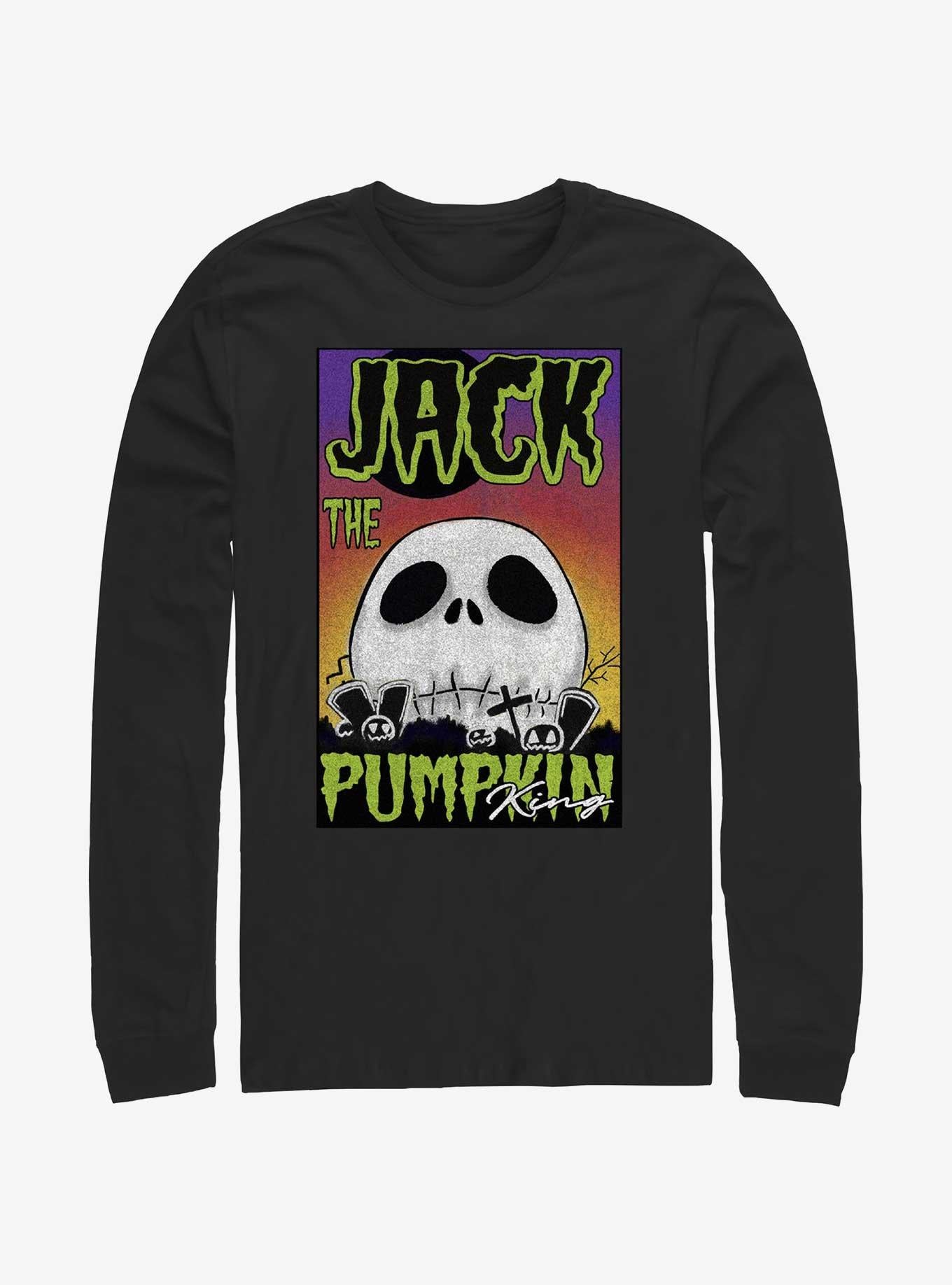 Disney The Nightmare Before Christmas Jack The Pumpkin King Skull Poster Long-Sleeve T-Shirt