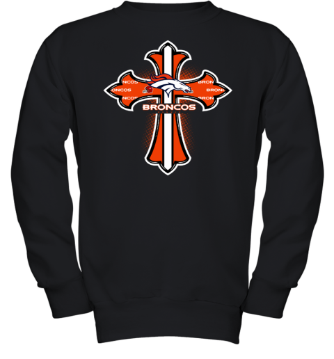 The Orange Crusader Cross Denver Broncos Youth Sweatshirt