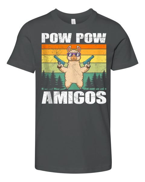 Alpaca Pow Pow Amigos Retro Lama Funny Alpacas Premium Youth T Shirt
