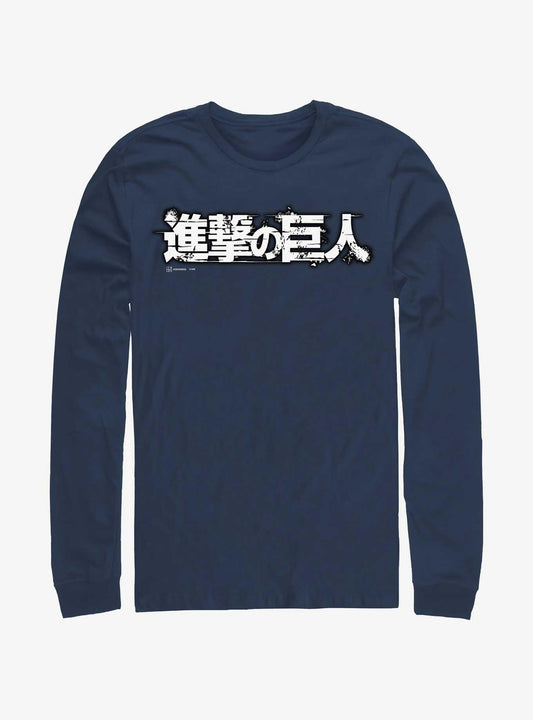 Attack On Titan Japanese Manga Logo Long-Sleeve T-Shirt