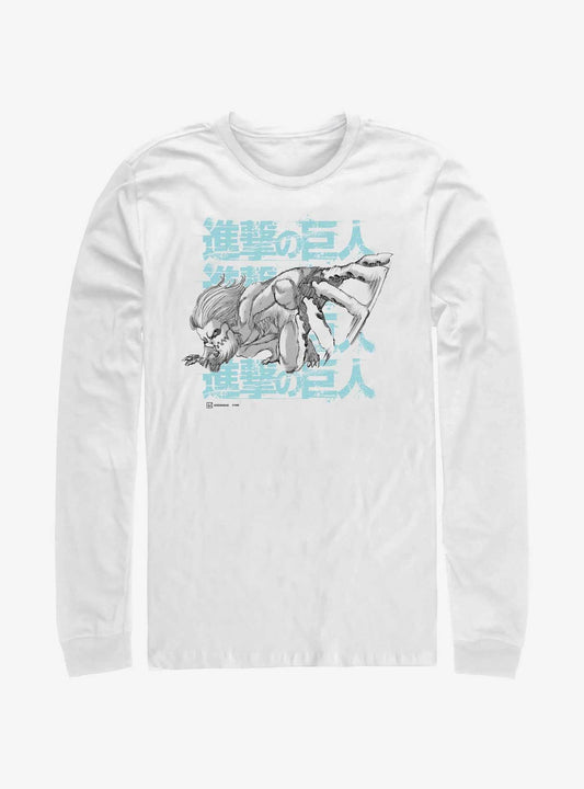 Attack On Titan Jaw Titan Stack Long-Sleeve T-Shirt