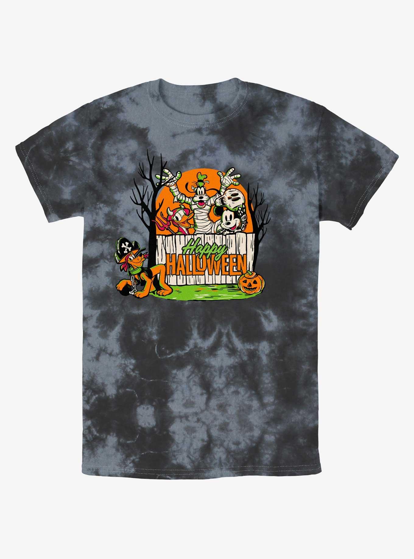 Disney100 Mickey Mouse Halloween Group Tie-Dye T-Shirt