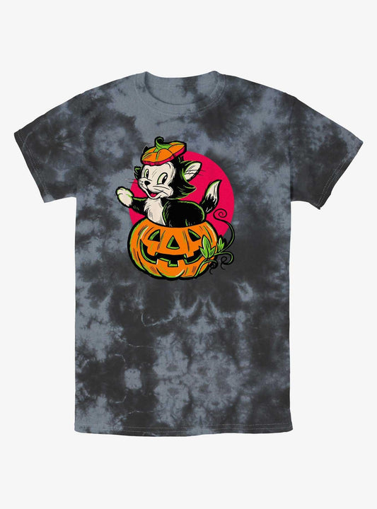 Disney100 Halloween Figaro Inside A Pumpkin Tie-Dye T-Shirt