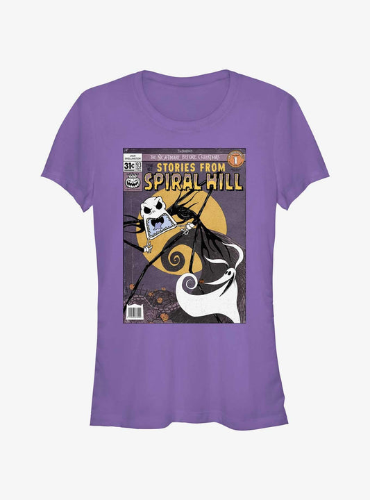 Disney The Nightmare Before Christmas Stories From Spiral Hill Jack and Zero Girls TShirt T-Shirt | High-Quality Print | Perfect Holiday Gift