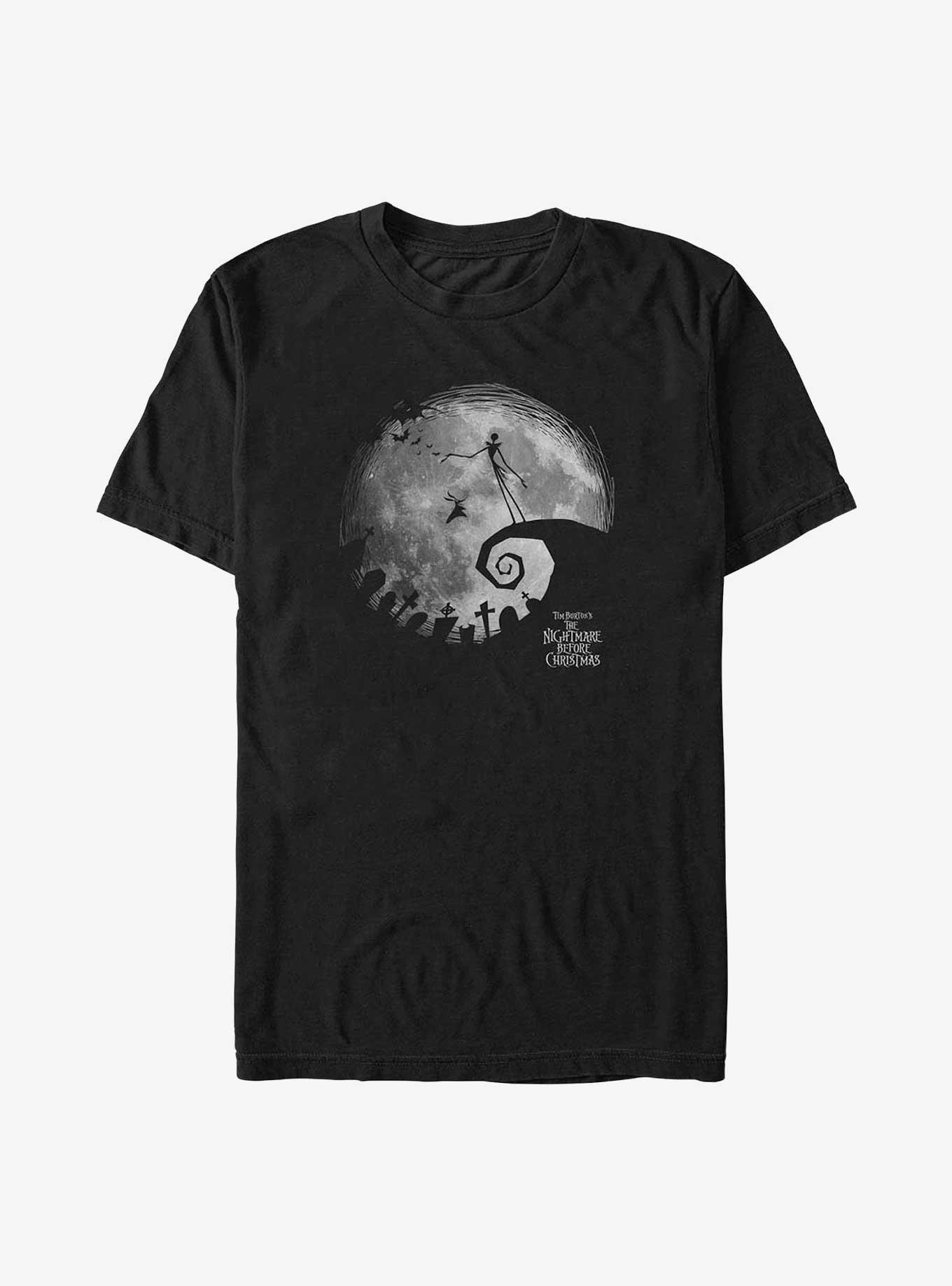 The Nightmare Before Christmas Jack Skellington Night Moon Big Tall TShirt T-Shirt | Cute Festive Style | Top Pick For Gifting