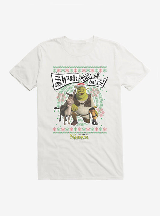 Shrek Shrek The Halls Group Ugly Christmas Sweater T-shirt | Trendy Graphic Tee | Casual Unisex T-shirt