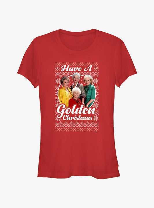The Golden Girls Golden Ugly Christmas Girls T-shirt | Trendy Graphic Tee | Casual Unisex T-shirt