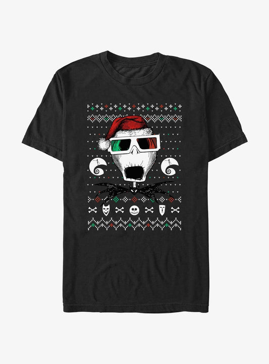 Disney The Nightmare Before Christmas Ugly Holiday Jack Holiday Vision T-shirt | Trendy Graphic Tee | Casual Unisex T-shirt