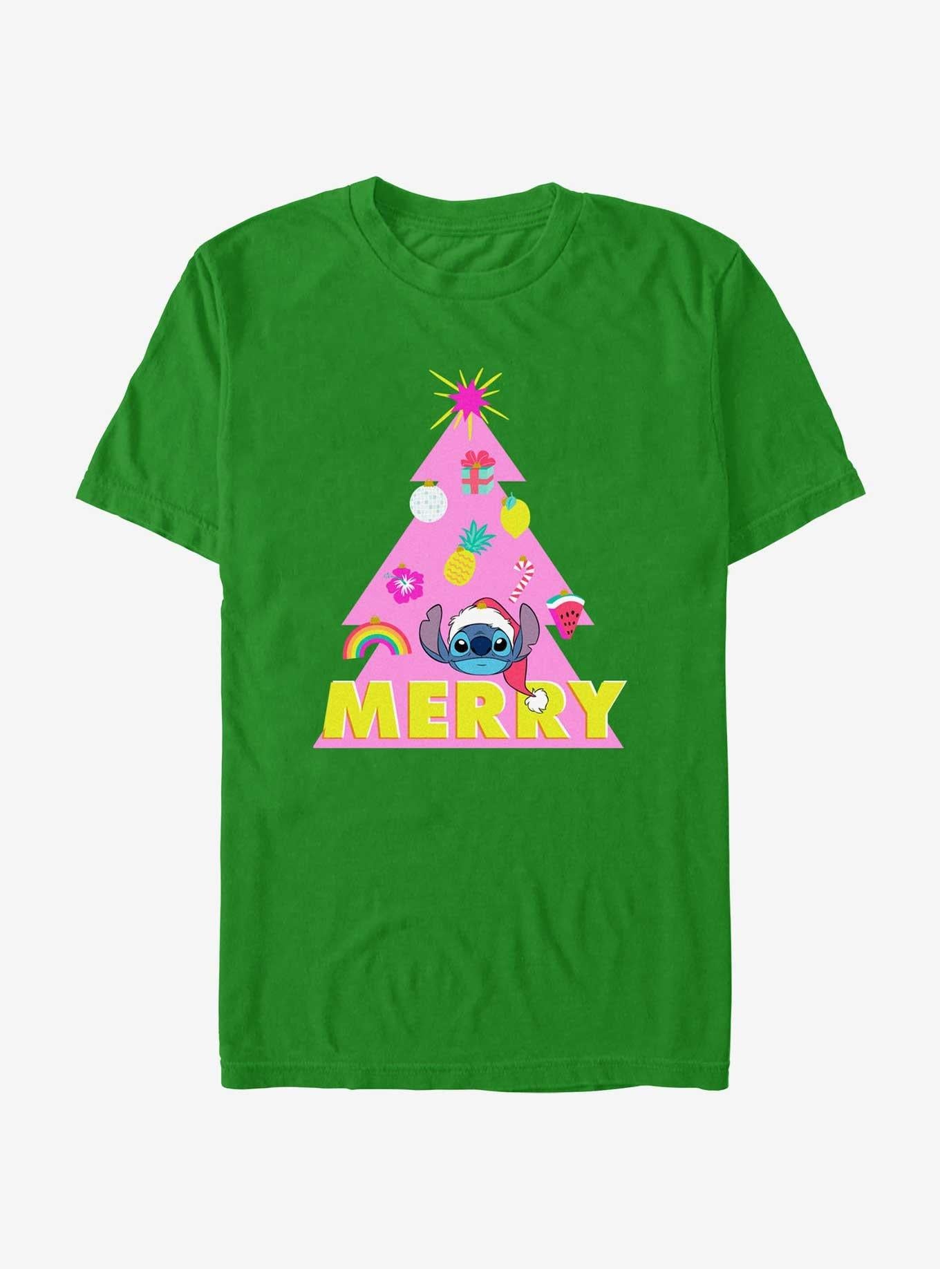 Disney Lilo Stitch Merry Christmas Tree T-Shirt T-Shirt – High Detail Graphic | High Demand Item