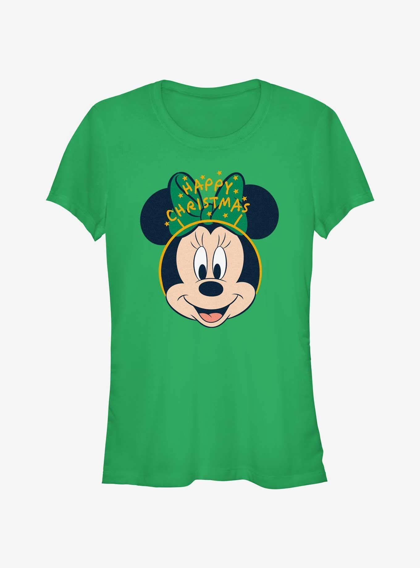 Disney Minnie Mouse Minnie Happy Christmas Ears Girls TShirt T-Shirt | Cute Festive Style | Perfect For Daily Wear