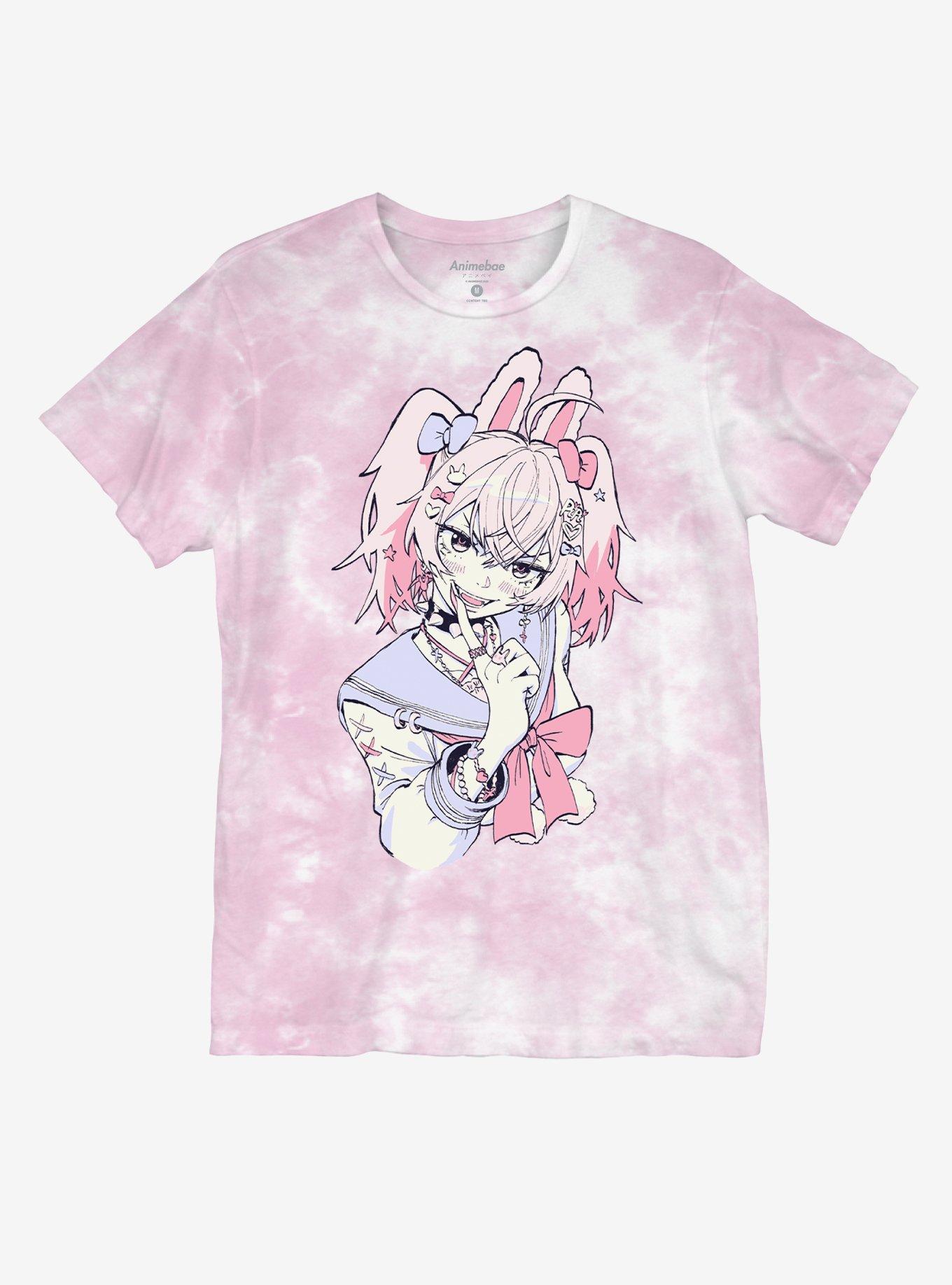Pink Bunny Sailor TieDye Boyfriend Fit Girls TShirt By Animebae Graphic Tee | Graphic Tee | Unisex Shirt | Premium Quality Apparel