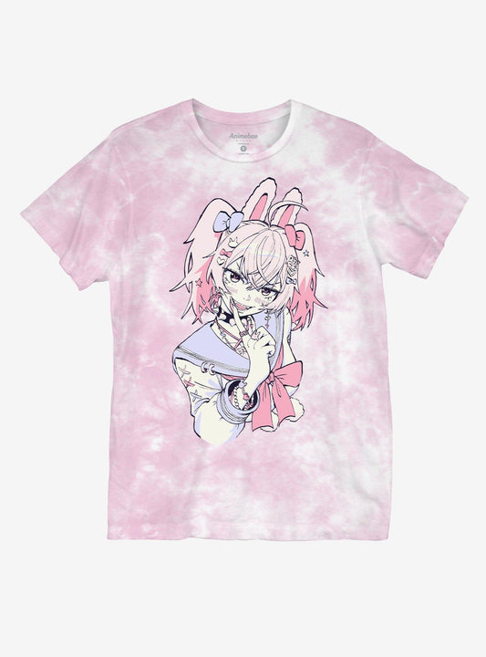 Pink Bunny Sailor TieDye Boyfriend Fit Girls TShirt By Animebae Graphic Tee | Graphic Tee | Unisex Shirt | Premium Quality Apparel