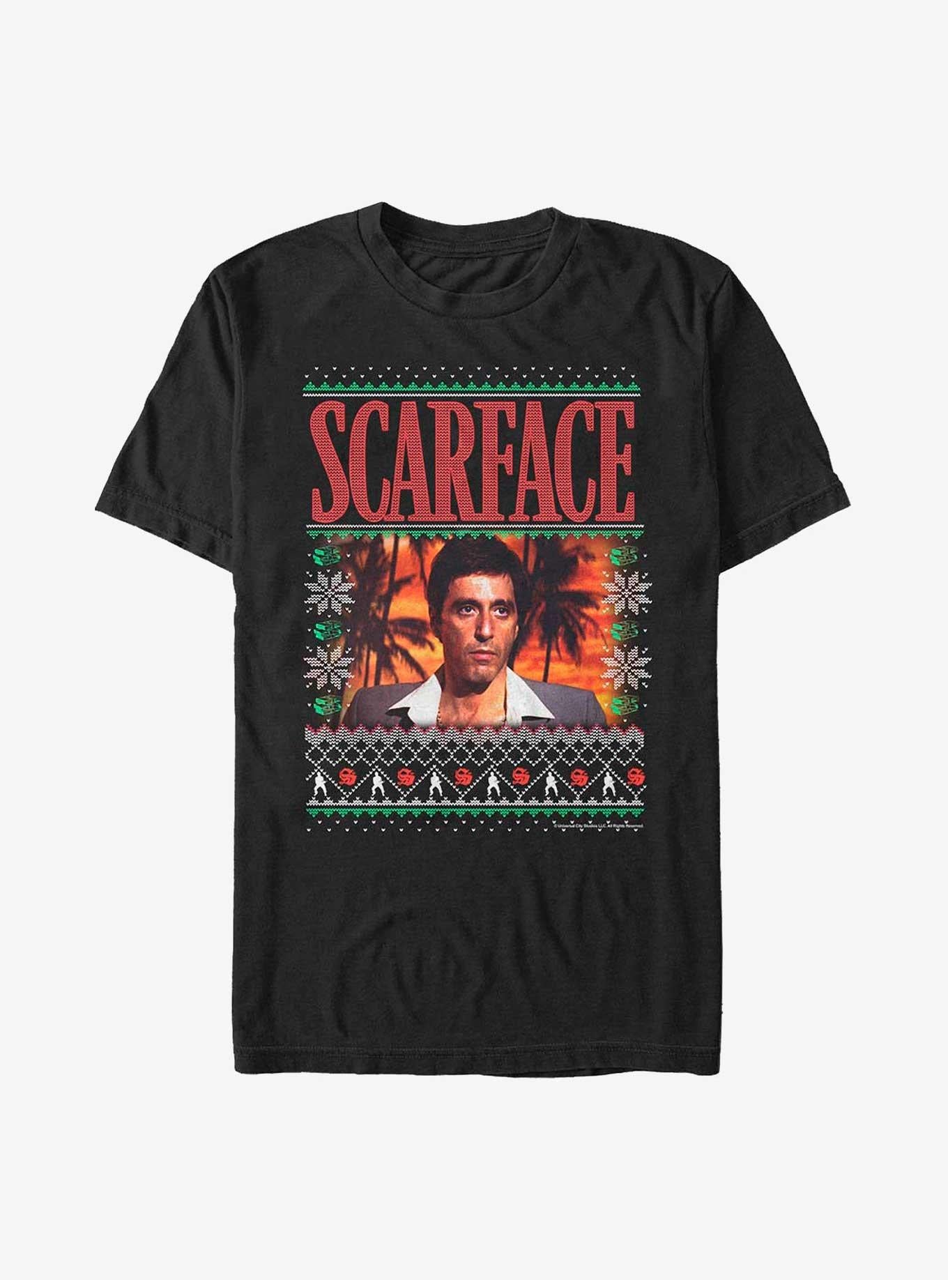 Scarface Tony Montana Ugly Christmas T-shirt | Trendy Graphic Tee | Casual Unisex T-shirt