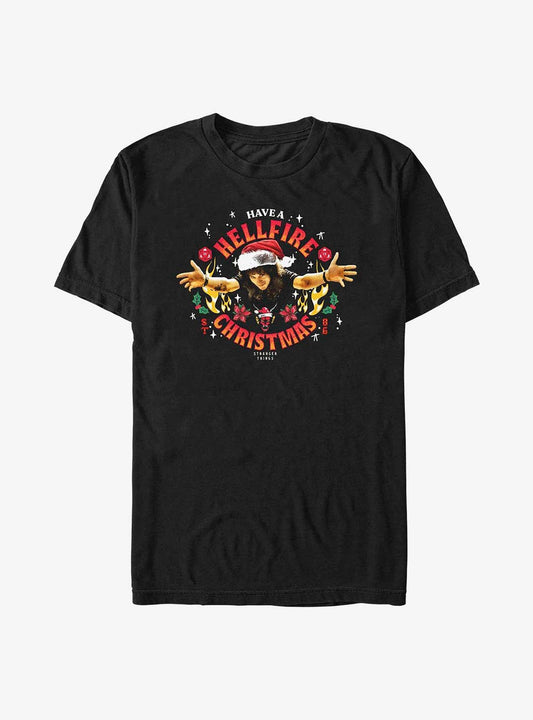 Stranger Things Hellfire Christmas Santa Eddie Big Tall TShirt T-Shirt | Cute Festive Style | Great For Christmas Season