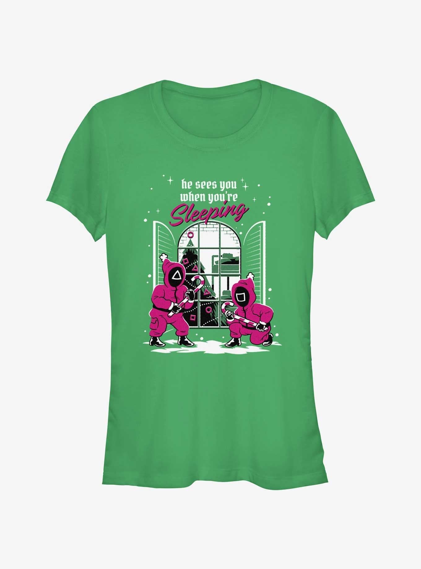 Squid Game All Seeing Pink Soldiers Christmas Girls T-Shirt T-Shirt – Top Trending Graphic | Must-Have Style