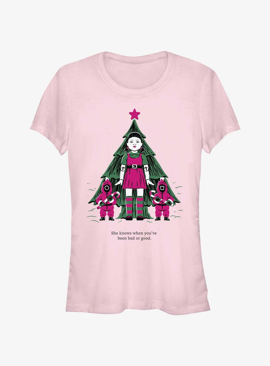 Squid Game Christmas YoungHee Doll Knows Girls TShirt T-Shirt | Seasonal Must-Have | Great For Christmas Season