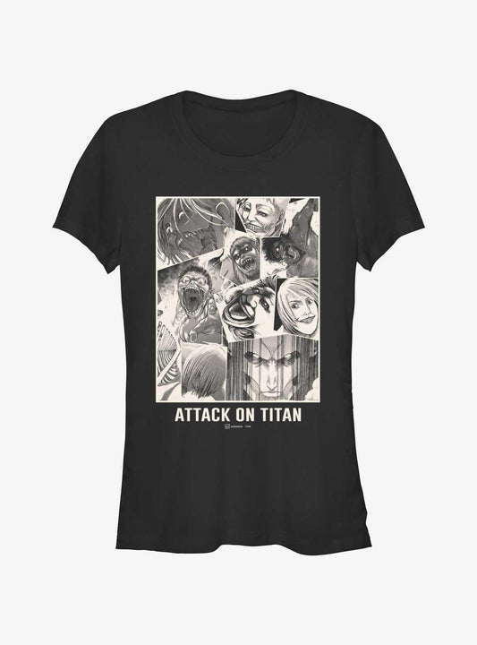 Attack on Titan Titan Collage Girls T-Shirt