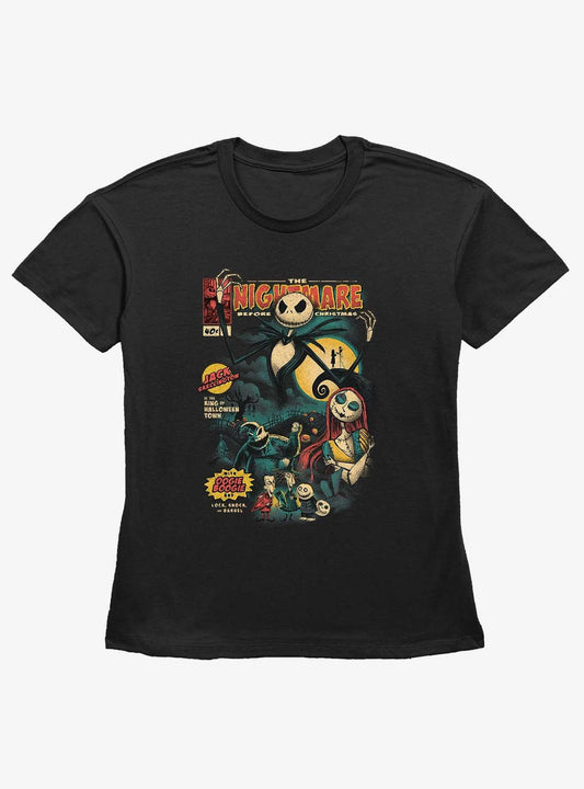 The Nightmare Before Christmas Comic Cover Girls Straight Fit TShirt T-Shirt | Fan Favorite Artwork | Perfect For Daily Wear