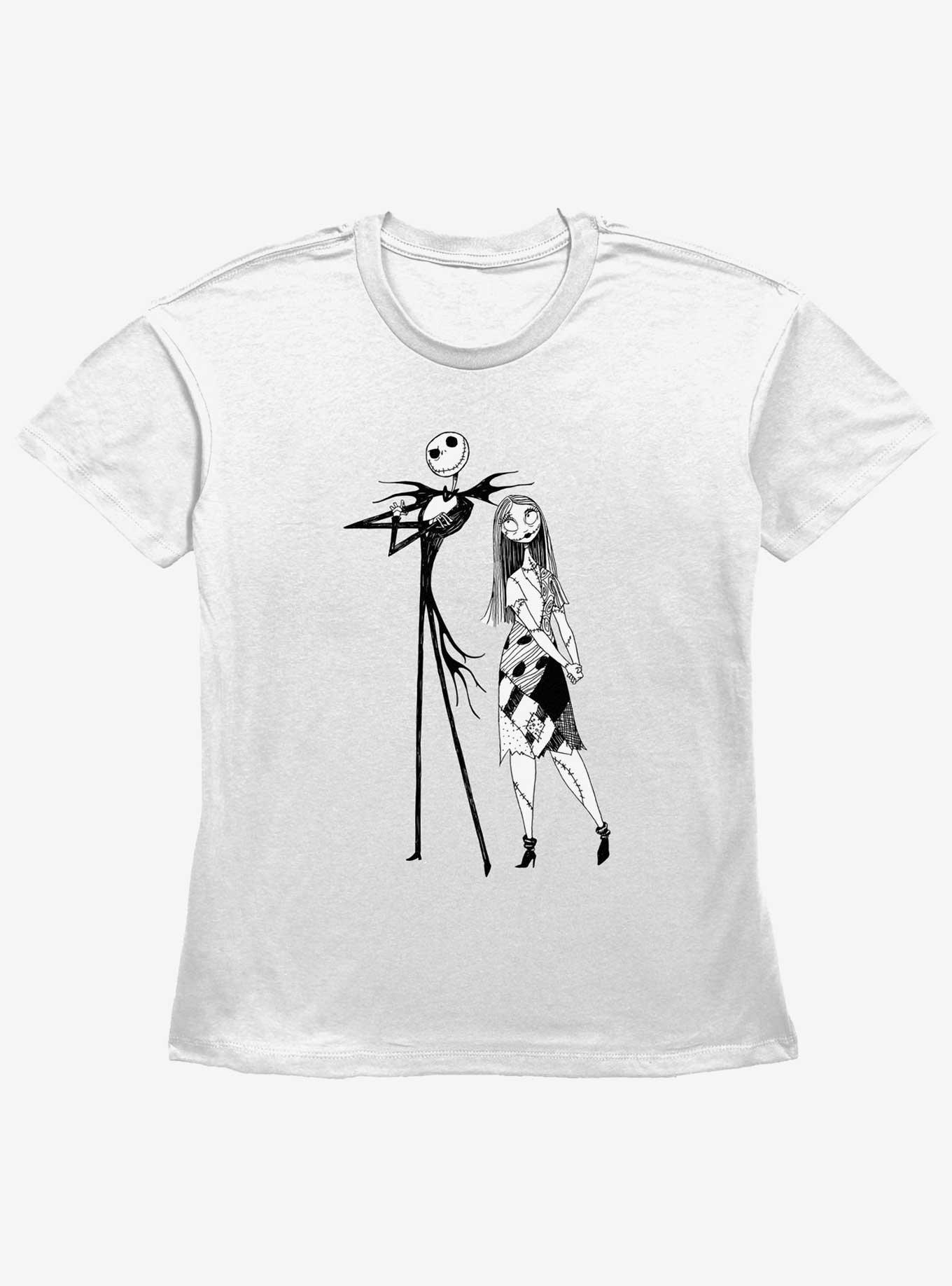 Disney The Nightmare Before Christmas Jack and Sally Girls Straight Fit TShirt T-Shirt | Holiday Edition | Perfect For Daily Wear