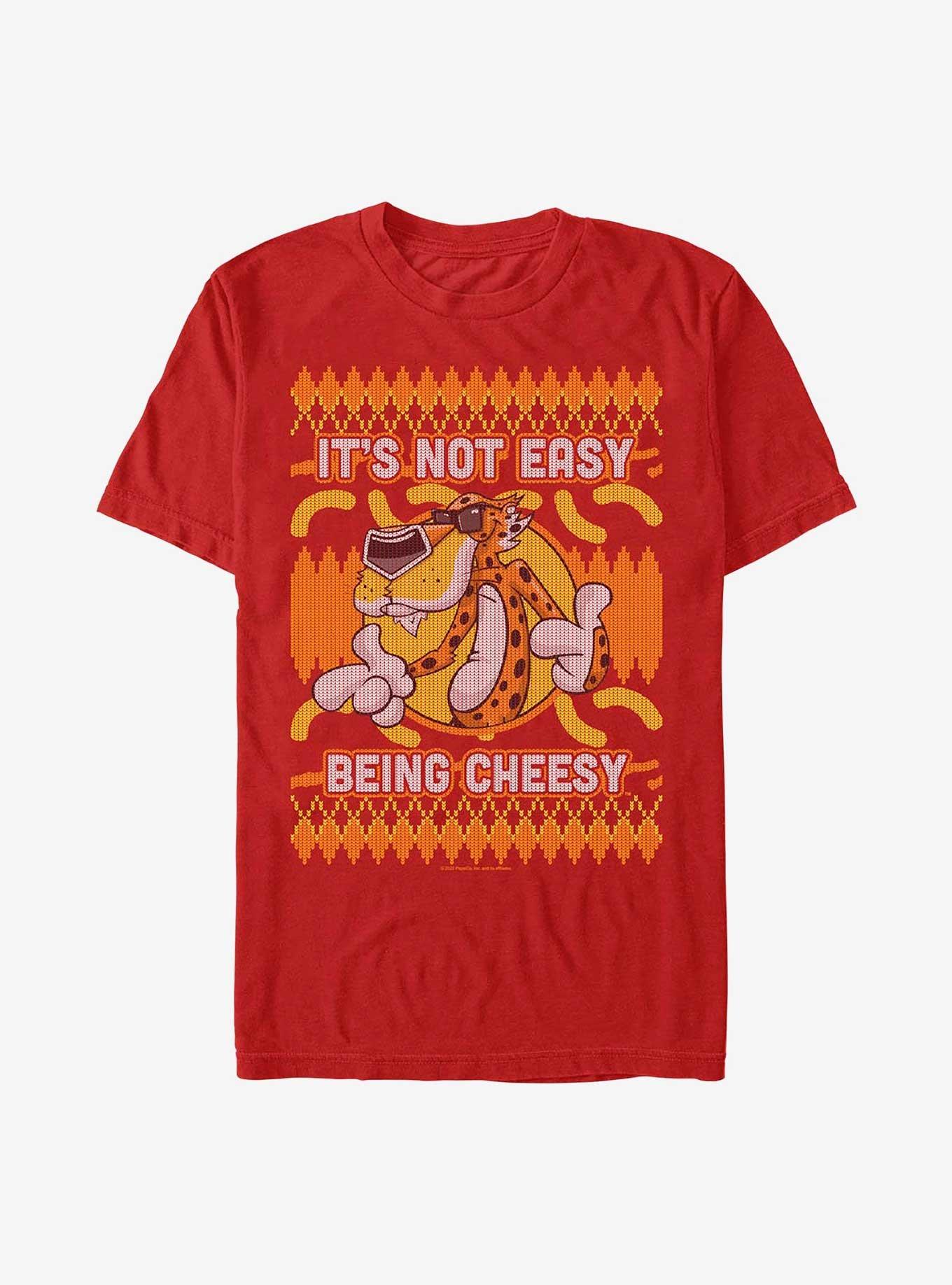 Cheetos Chester Cheetah Ugly Christmas Sweater Pattern T-shirt | Trendy Graphic Tee | Casual Unisex T-shirt