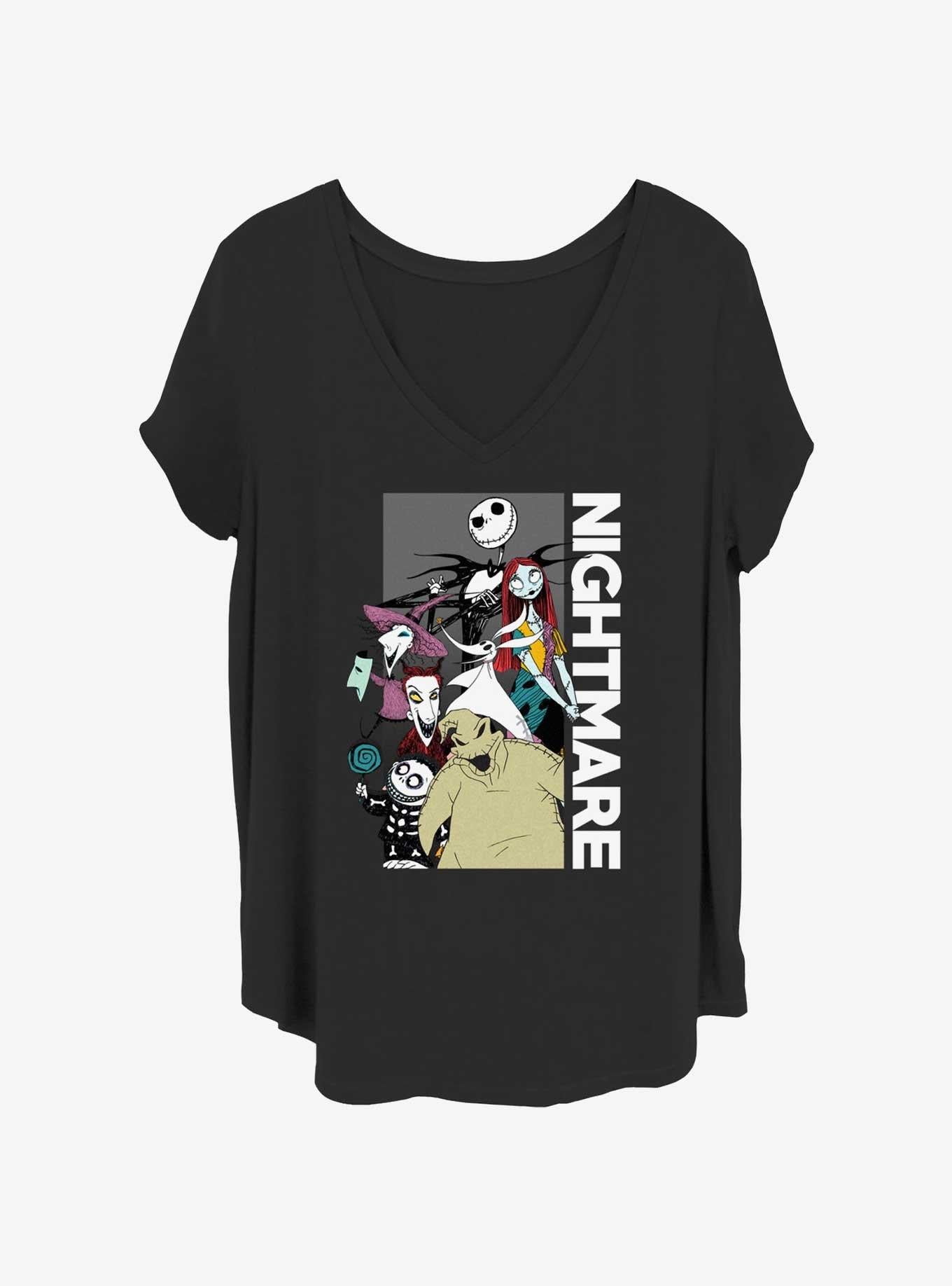 Disney The Nightmare Before Christmas Team Stacked Girls TShirt Plus Size T-Shirt | Cute Festive Style | Great For Christmas Season