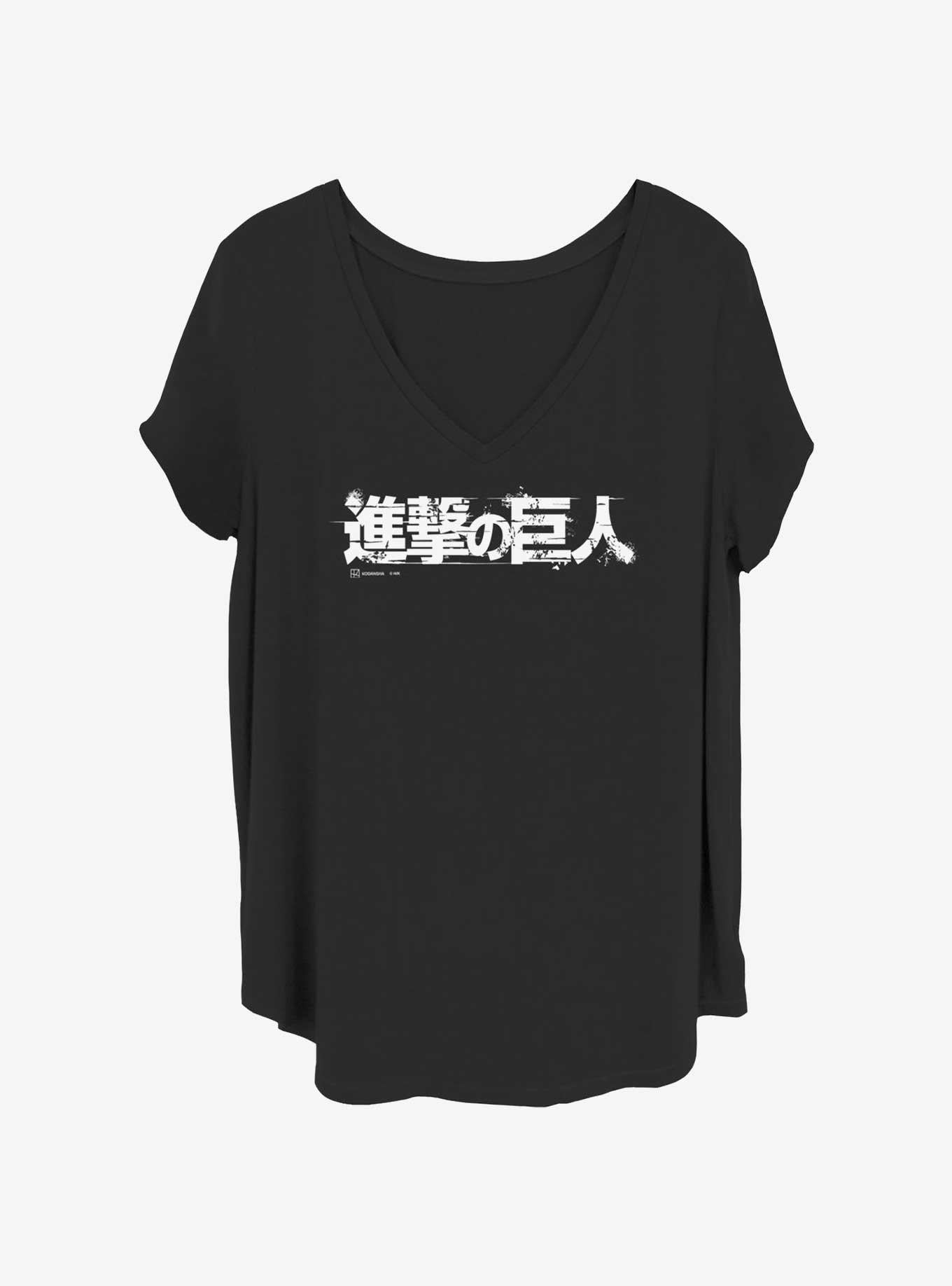 Attack on Titan Japanese Titan Logo Girls T-Shirt Plus Size