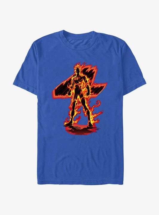 Marvel Fantastic Four Human Torch On Fire T-Shirt T-Shirt – Exclusive Art Edition | Great Gift for Fans