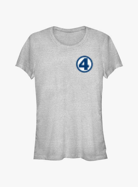 Marvel Fantastic Four Pixelated Four Girls T-Shirt T-Shirt – High Detail Graphic | Great Gift for Fans