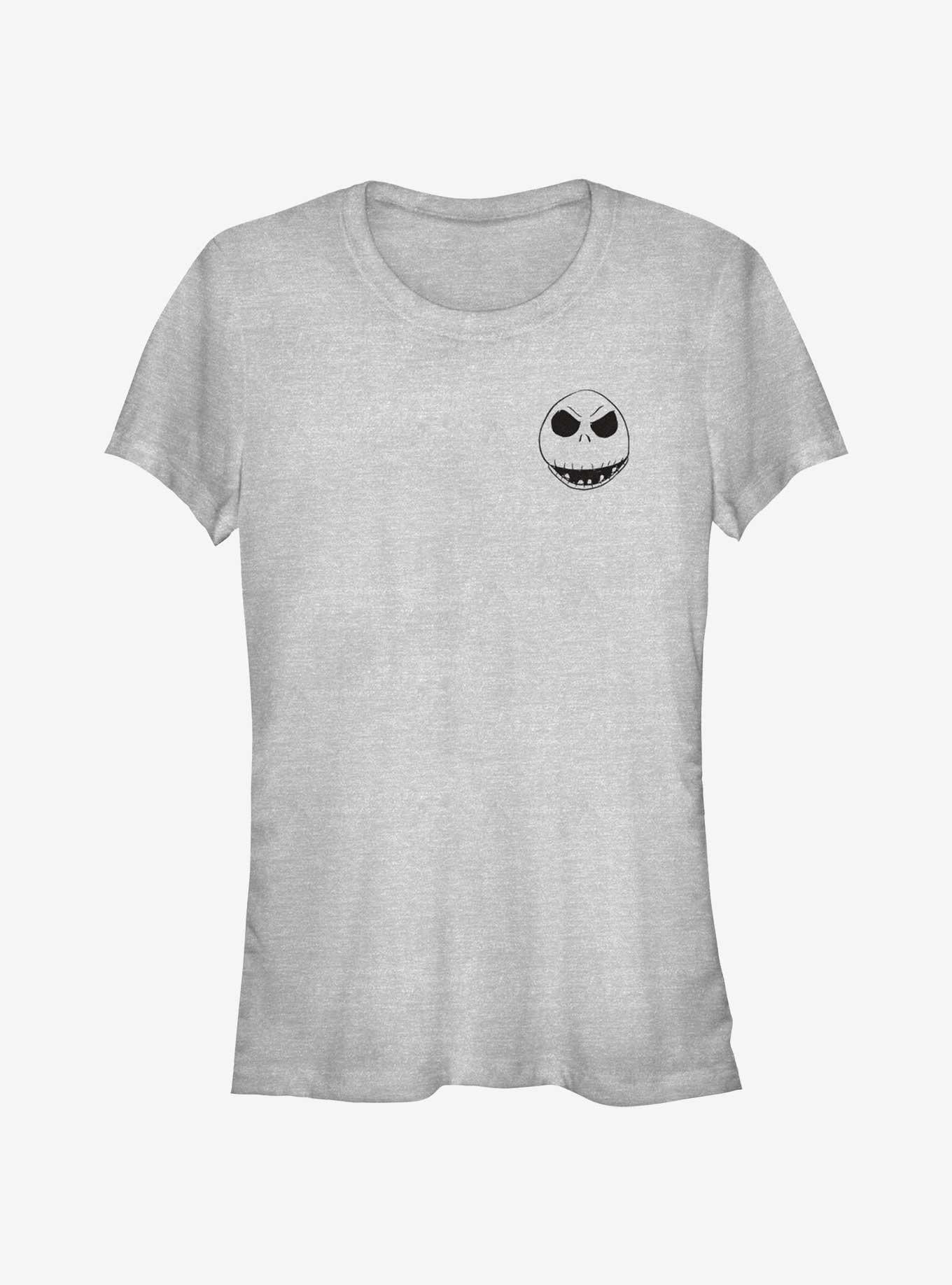 The Nightmare Before Christmas Jack Face Outline Pocket Girls TShirt T-Shirt | Holiday Edition | Great For Christmas Season