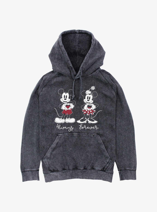 Disney Mickey Mouse & Minnie Mouse Always Forever Mineral Wash Hoodie