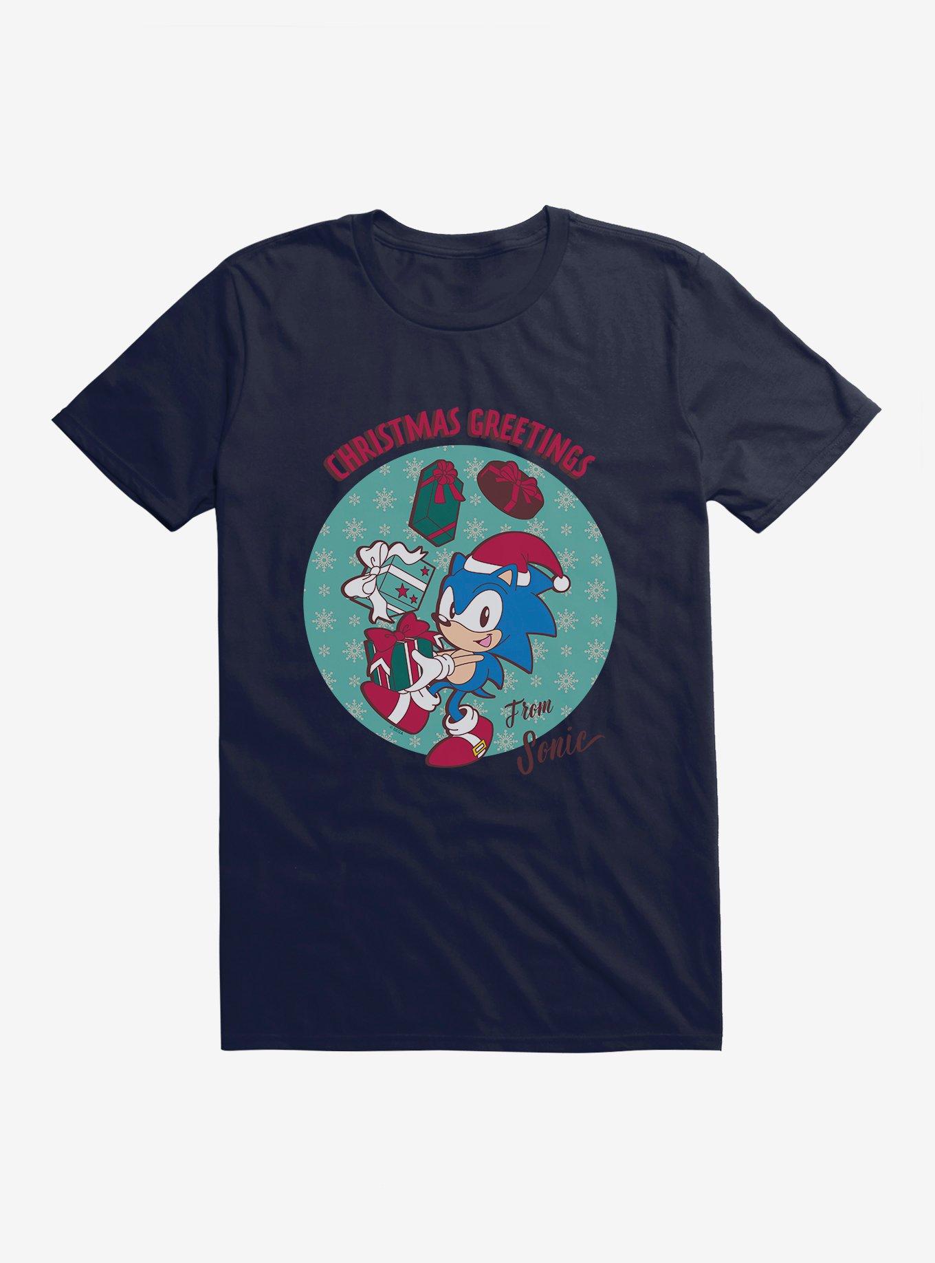 Sonic The Hedgehog Christmas Greetings From Sonic TShirt T-Shirt | Cute Festive Style | Top Pick For Gifting