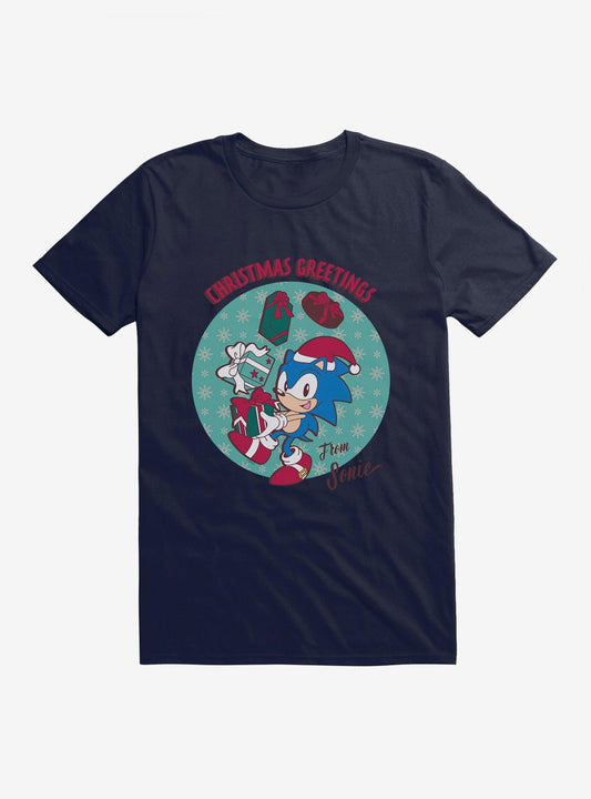 Sonic The Hedgehog Christmas Greetings From Sonic TShirt T-Shirt | Cute Festive Style | Top Pick For Gifting