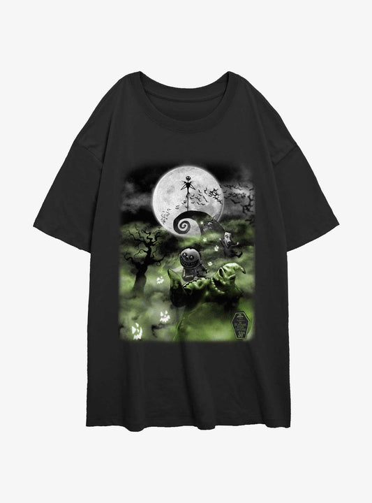 The Nightmare Before Christmas Scary Night Girls Oversized TShirt T-Shirt | High-Quality Print | Perfect Holiday Gift