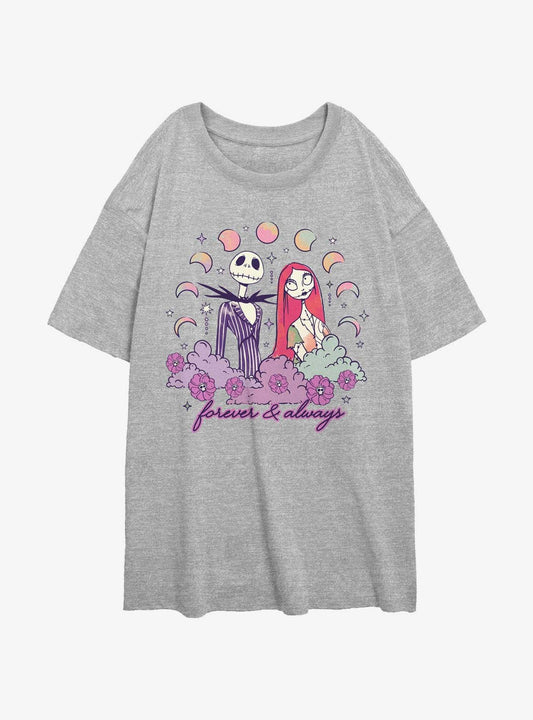 The Nightmare Before Christmas Jack Sally Forever And Always Girls Oversized TShirt T-Shirt | Premium Graphic | Trending Festive Apparel