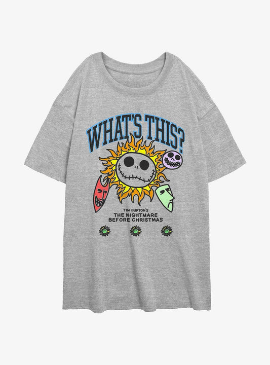The Nightmare Before Christmas What Is This Girls Oversized TShirt T-Shirt | Holiday Edition | Top Pick For Gifting