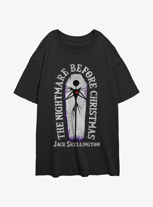The Nightmare Before Christmas Jack Nightmare Coffin Girls Oversized TShirt T-Shirt | Cute Festive Style | Great For Christmas Season