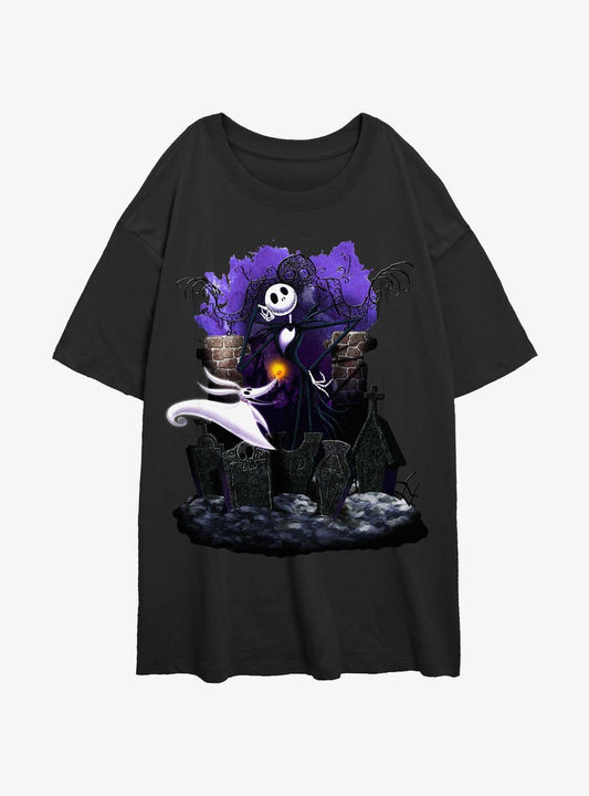 The Nightmare Before Christmas Jack Zero Graveyard Girls Oversized TShirt T-Shirt | Seasonal Must-Have | Perfect Holiday Gift