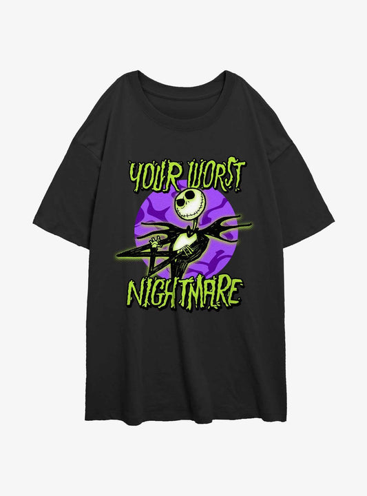 The Nightmare Before Christmas Your Worst Nightmare Girls Oversized TShirt T-Shirt | High-Quality Print | Perfect Holiday Gift