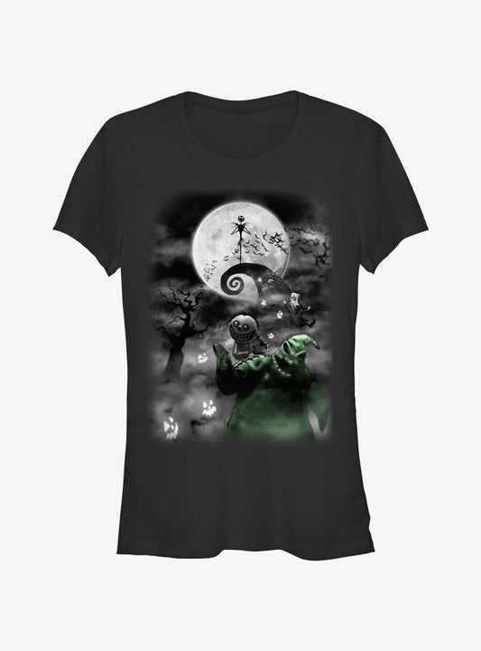 The Nightmare Before Christmas Jack Night Sky Moon Girls TShirt T-Shirt | Vintage Christmas Look | Trending Festive Apparel
