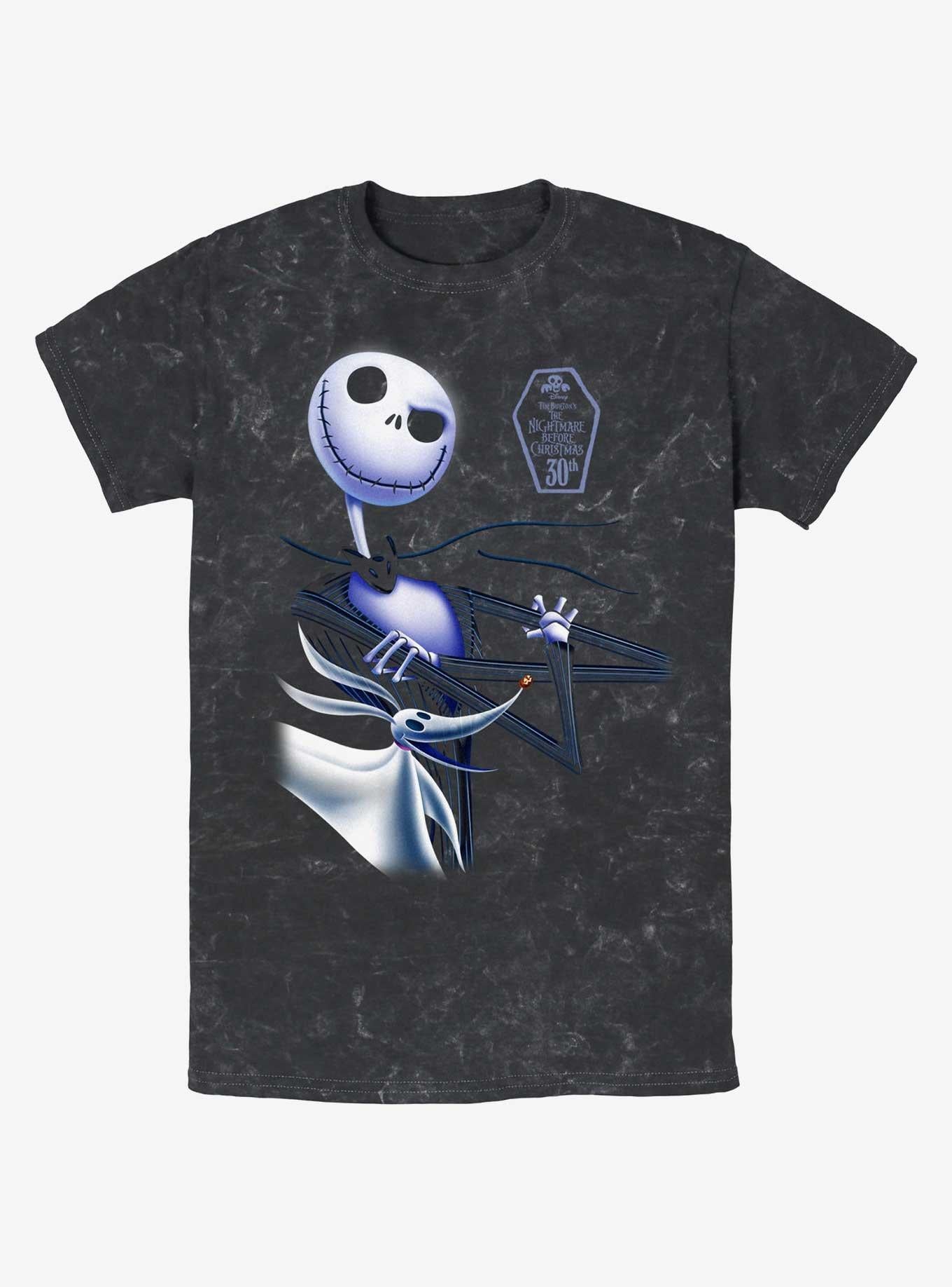 The Nightmare Before Christmas Jack Zero 30th Anniversary Mineral Wash TShirt T-Shirt | Holiday Edition | Trending Festive Apparel