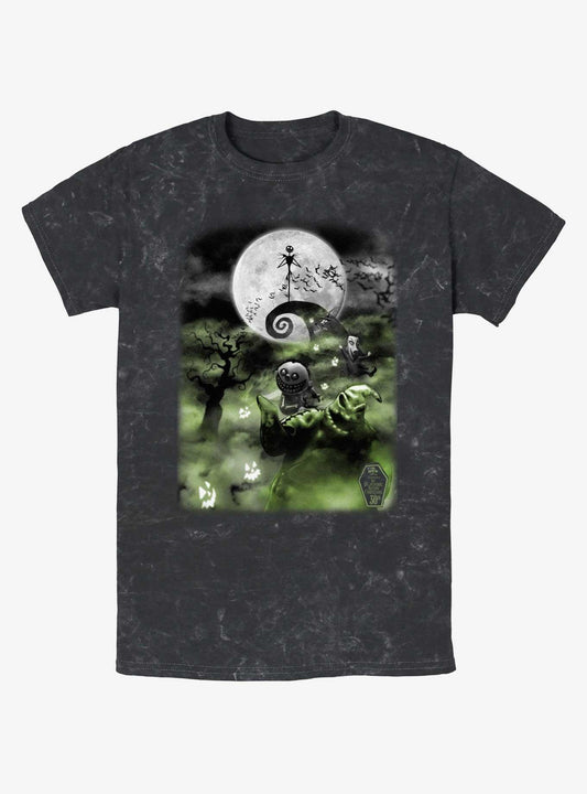 The Nightmare Before Christmas Scary Night Mineral Wash TShirt T-Shirt | Fan Favorite Artwork | Limited Christmas Style