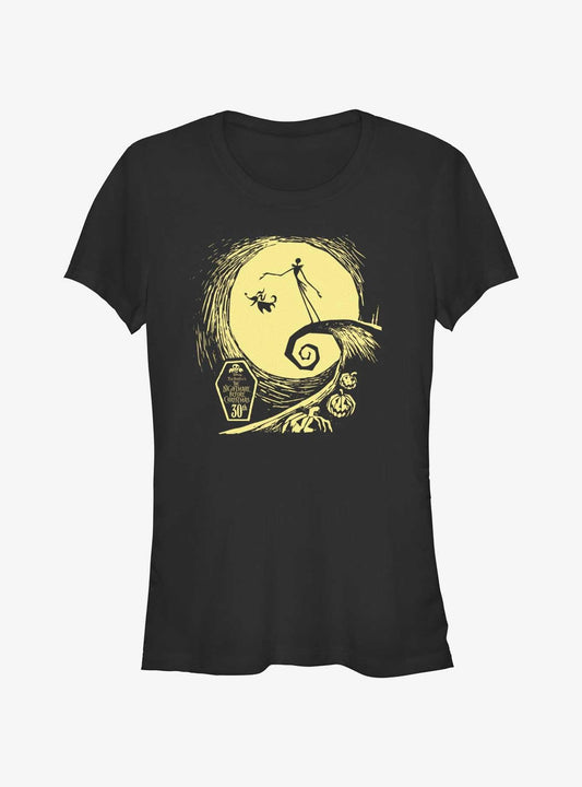 The Nightmare Before Christmas 30th Anniversary Jack Zero Moon Girls TShirt T-Shirt | Seasonal Must-Have | Great For Christmas Season