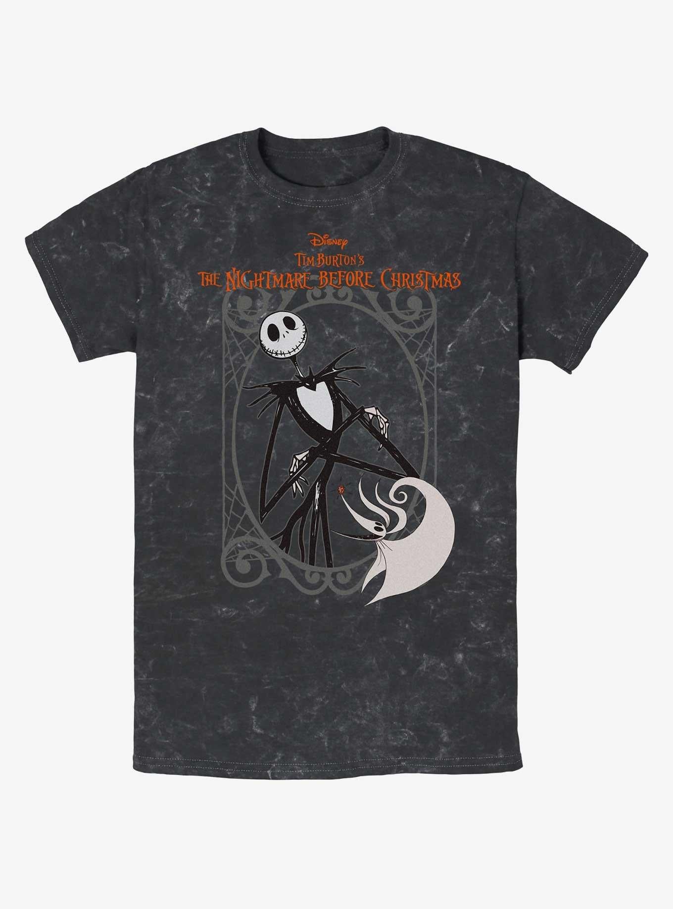 The Nightmare Before Christmas Jack Zero Frame Mineral Wash TShirt T-Shirt | Holiday Edition | Limited Christmas Style