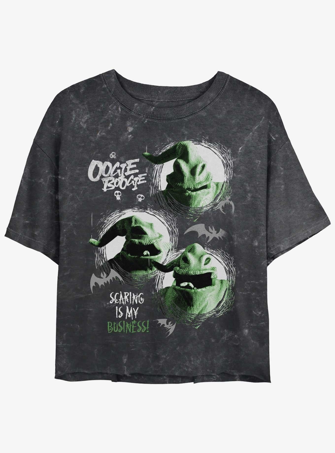 The Nightmare Before Christmas The Oogie Boogie Girls Mineral Wash Crop TShirt T-Shirt | High-Quality Print | Perfect Holiday Gift