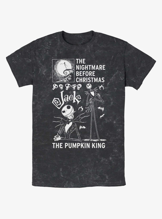 The Nightmare Before Christmas Jack Pumpkin King Mineral Wash TShirt T-Shirt | Holiday Edition | Trending Festive Apparel
