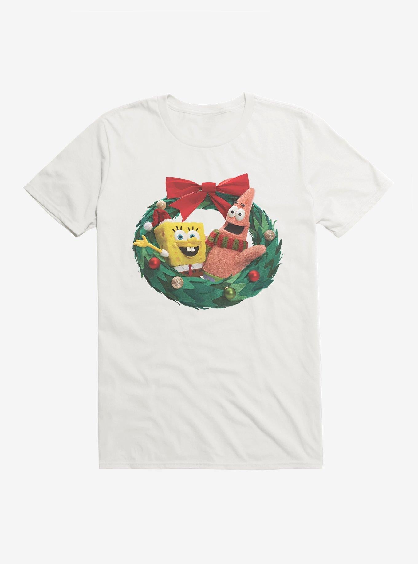 SpongeBob SquarePants Christmas Wreath TShirt T-Shirt | Cute Festive Style | Limited Christmas Style